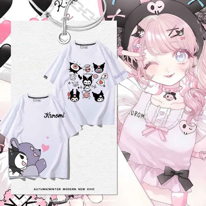 Новинка Kawaii Sanrio Kuromi футболка с коротким рукавом из чистого хлопка Удобная в различных стилях в наличии подарок девушке на день рождения
Новинка Kawaii Sanrio Kuromi футболка с коротким рукавом из чистого хлопка Удобная в различных стилях в наличии подарок девушке на день рождения