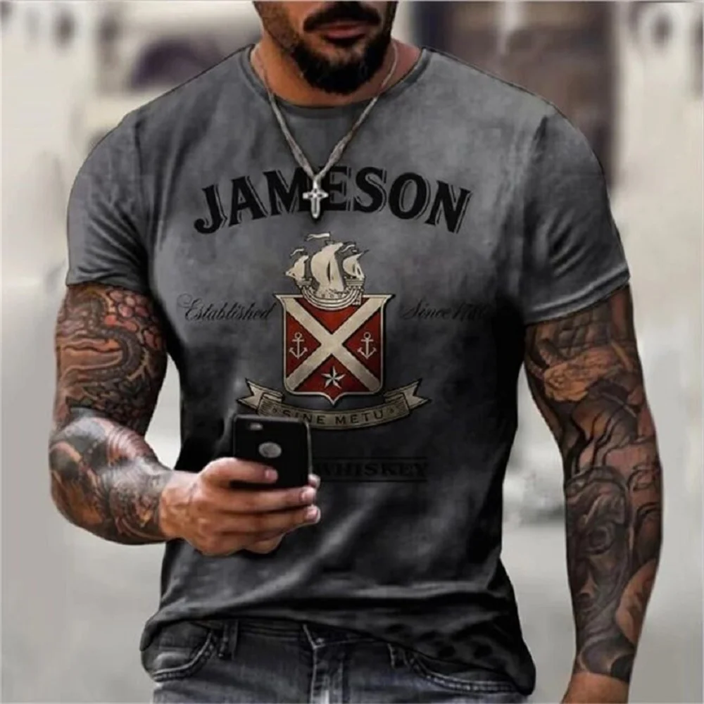 2022 Summer New Letter Print Short-sleeved Tops Wine Logo Graffiti Men's T-shirt Round Neck Pullover Clothes Large Size Short Sl
2022 Summer New Letter Print Short-sleeved Tops Wine Logo Graffiti Men's T-shirt Round Neck Pullover Clothes Large Size Short Sl