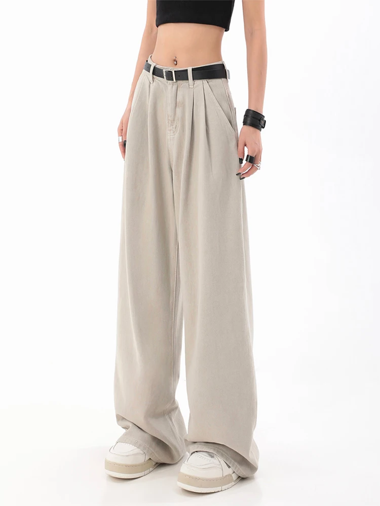 2023 Women Korean Fashion Baggy Pleated Jeans Denim Wide Leg Pants Long Trousers Streetwear Vintage Classical Straight Basic New
2023 Women Korean Fashion Baggy Pleated Jeans Denim Wide Leg Pants Long Trousers Streetwear Vintage Classical Straight Basic New