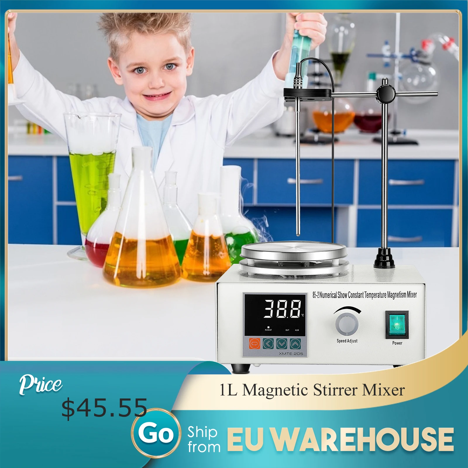 1L Electric Magnetic Stirrer Hot Plate Vortex Mixer Shaker With Hot Plate, Stirrer Bar Medical Bioloicgal Chemical Laboratory
1L Electric Magnetic Stirrer Hot Plate Vortex Mixer Shaker With Hot Plate, Stirrer Bar Medical Bioloicgal Chemical Laboratory