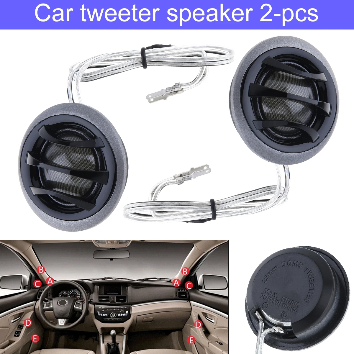 2 шт., автомобильные высокоэффективные динамики 150 Вт, диаметром 25 мм
2 шт., автомобильные высокоэффективные динамики 150 Вт, диаметром 25 мм