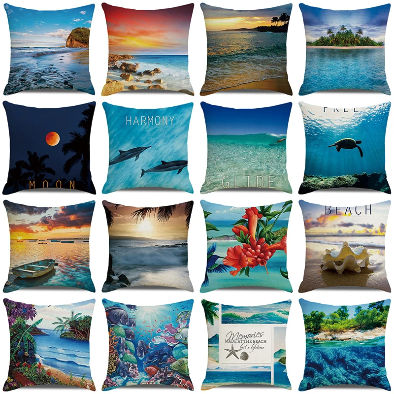 45x45cm Blue Ocean Style Square Cushion Cover Beach Coconut Grove Sunset Scenery Print Pillowcase Home Decor Linen Pillow Cover
45x45cm Blue Ocean Style Square Cushion Cover Beach Coconut Grove Sunset Scenery Print Pillowcase Home Decor Linen Pillow Cover
