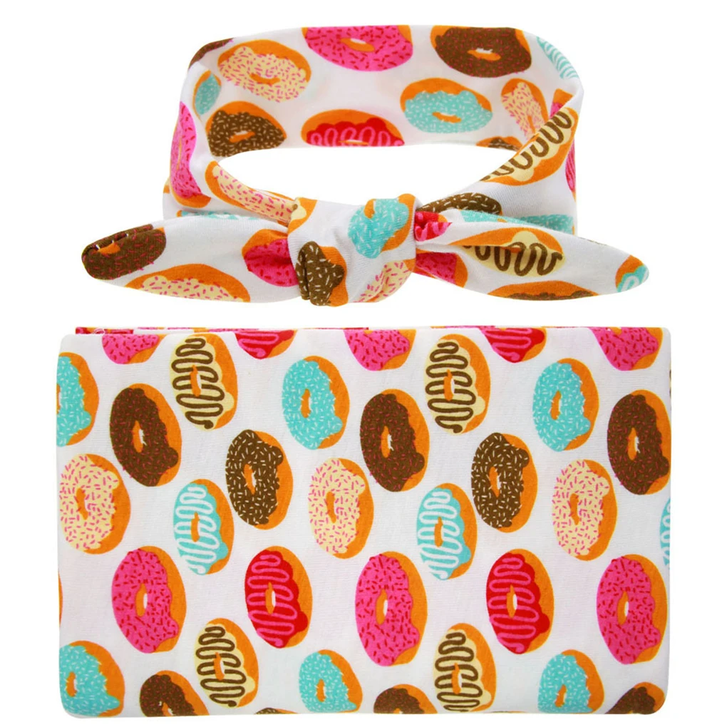 Floral Print/Doughnut Design Baby Receiving Swaddle Blanket Bowknot Headband Set Infant Wrap Towel
Floral Print/Doughnut Design Baby Receiving Swaddle Blanket Bowknot Headband Set Infant Wrap Towel