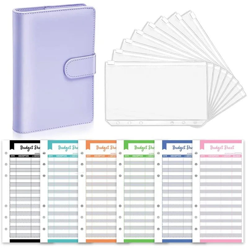 A6 Binder Budget Planner Notebook Covers Folder A6 Size 6 Hole Binder Pockets Plastic Binder Zipper money saving envelope
A6 Binder Budget Planner Notebook Covers Folder A6 Size 6 Hole Binder Pockets Plastic Binder Zipper money saving envelope