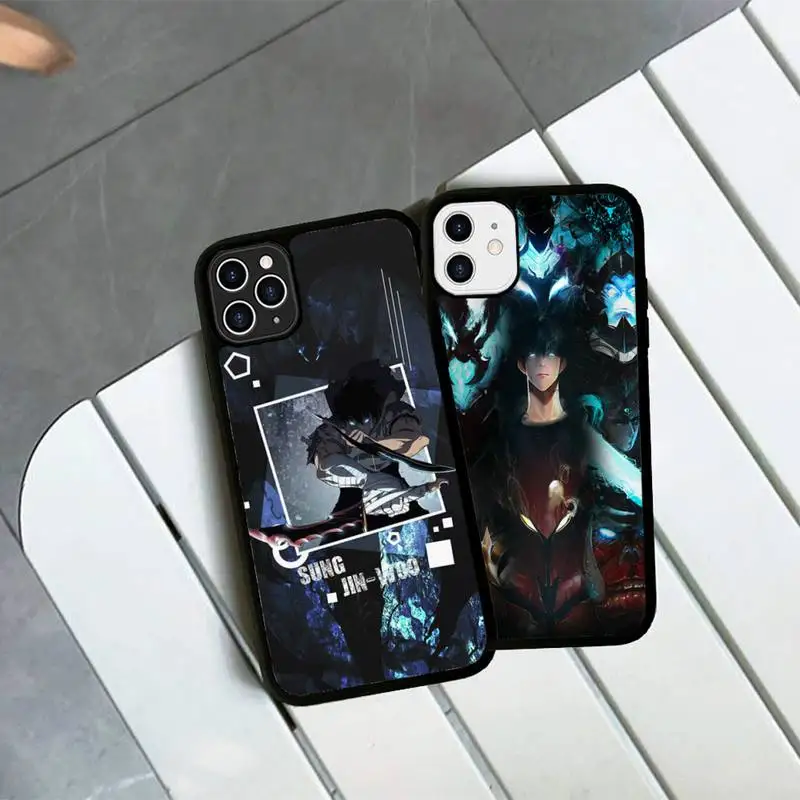 

Anime Solo Leveling Phone Case Silicone PC+TPU Case for iPhone 11 12 13 Pro Max 8 7 6 Plus X SE XR Hard Fundas