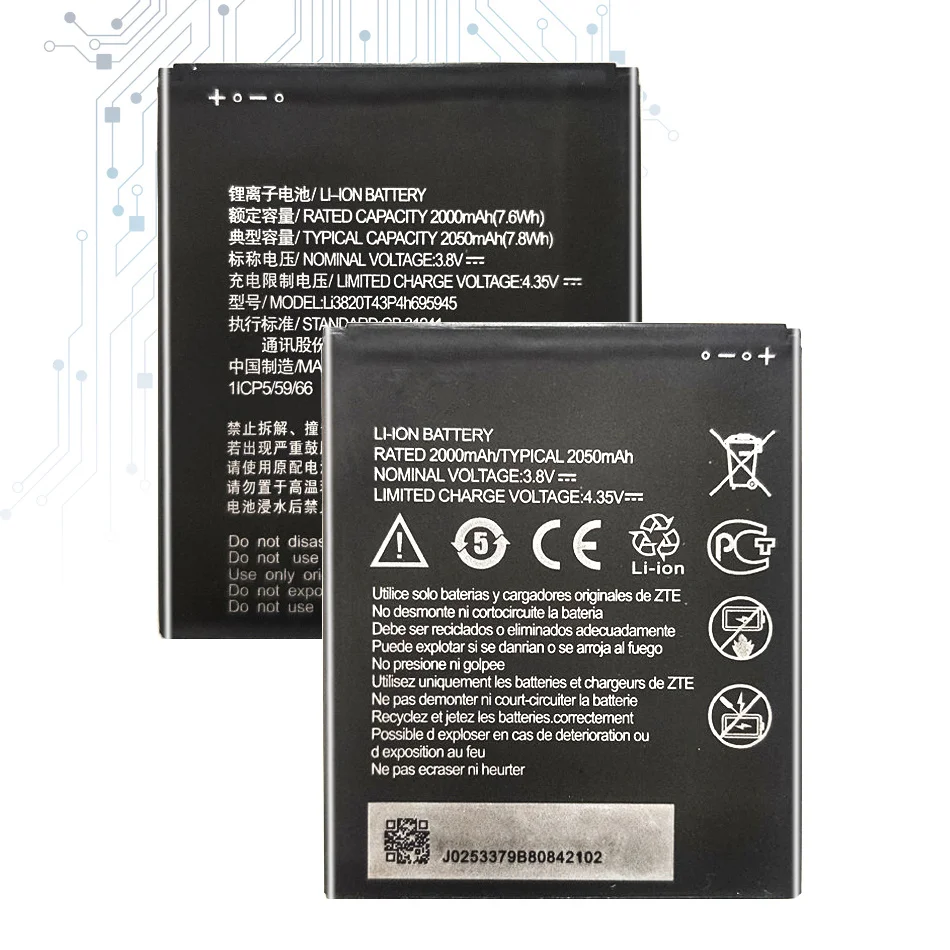 

Li3820T43P4h695945 2050mAh Battery For ZTE Blade L8 In Stock High Quality Batteria + Tracking Number