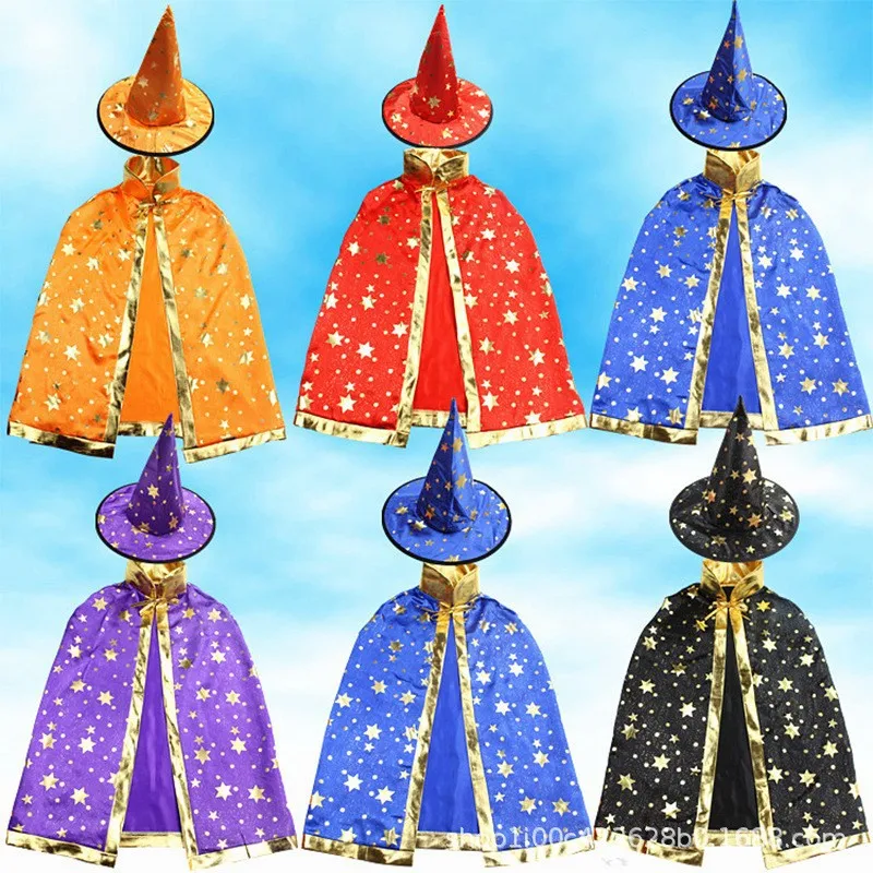 2024 Halloween Costume Satin Cape with Hat for Kids Boys Wizard Girls Witch Cosplay Halloween Party Child Dress Up Ghost Clothes
2024 Halloween Costume Satin Cape with Hat for Kids Boys Wizard Girls Witch Cosplay Halloween Party Child Dress Up Ghost Clothes