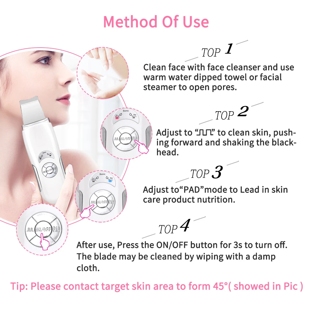Vibration Face Pore Cleaner Skin Scrubber Clean Blackhead Acne Removal Facial Cleaner Massager Exfoliating Machine
Vibration Face Pore Cleaner Skin Scrubber Clean Blackhead Acne Removal Facial Cleaner Massager Exfoliating Machine