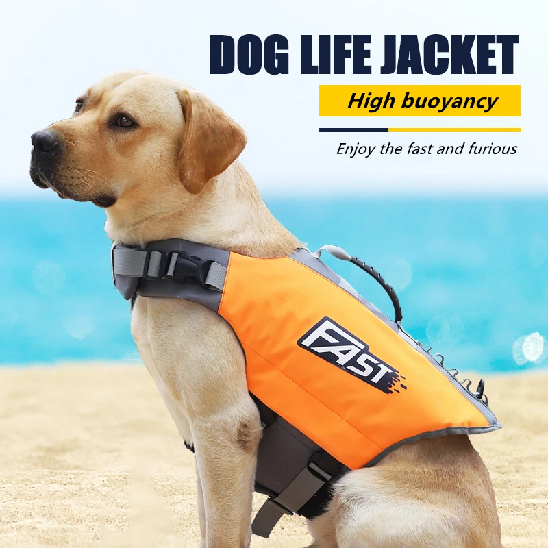 

Dog Life Jacket Super Buoyancy Pet Life Vest for Swimming Lifevest with Safety Control Rescue Handle Pet Dog Life-Saving Clothes