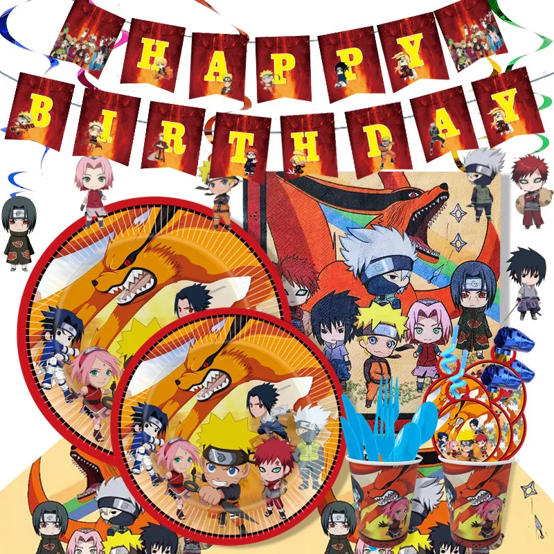 Uzumakied Narutoed Characters Sasuke Themes Disposable Cutlery Sets Napkins Paper Plates for Child Birthday Supplies Party Decor
Uzumakied Narutoed Characters Sasuke Themes Disposable Cutlery Sets Napkins Paper Plates for Child Birthday Supplies Party Decor