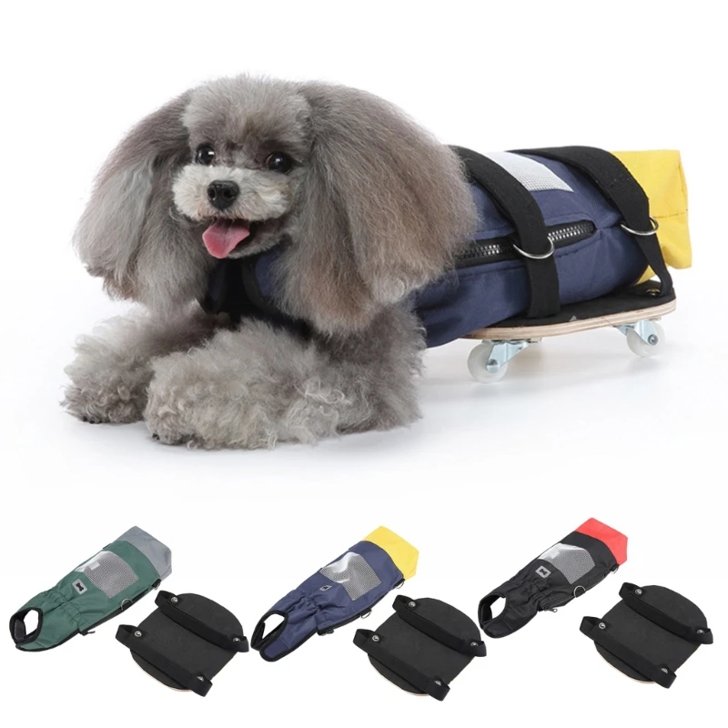 

Lightweight Pet Wheelchair Scooter Durable Indoor Wheelchair Dog Drag Bag for Paralyzed Disabled Animal Protects Chest