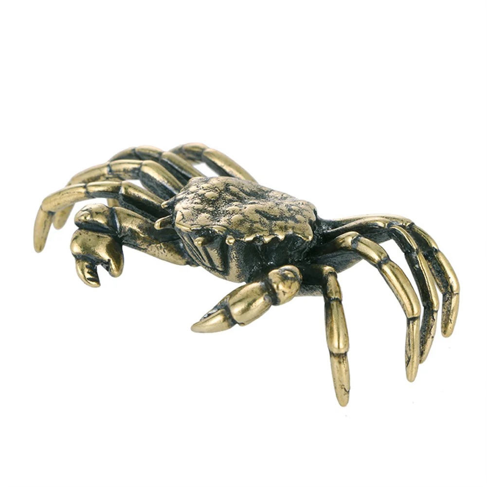

New Vivid Crab Figurines Statue Delicate Desk Gifts Home Living Room Office Ornaments Pure Copper Retro Animal