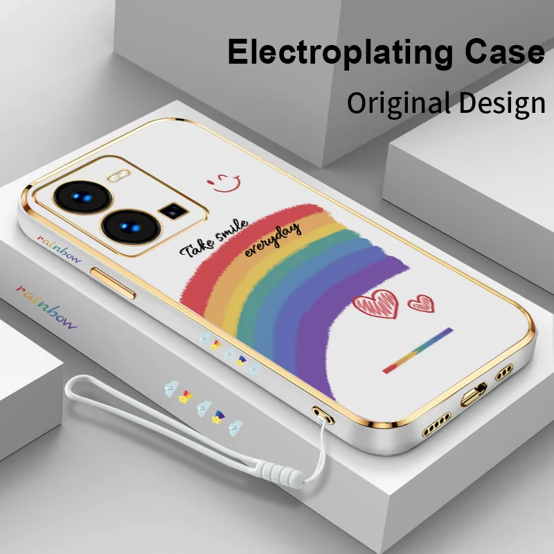 Rainbow Smiley for vivo Y35 Y50 Y30 Y30i Y51 Y51A Y31 Y53S Y33 Y55S Y66 Y67 V5 V5S V5 Lite Wristband Electroplating Phone Case
Rainbow Smiley for vivo Y35 Y50 Y30 Y30i Y51 Y51A Y31 Y53S Y33 Y55S Y66 Y67 V5 V5S V5 Lite Wristband Electroplating Phone Case