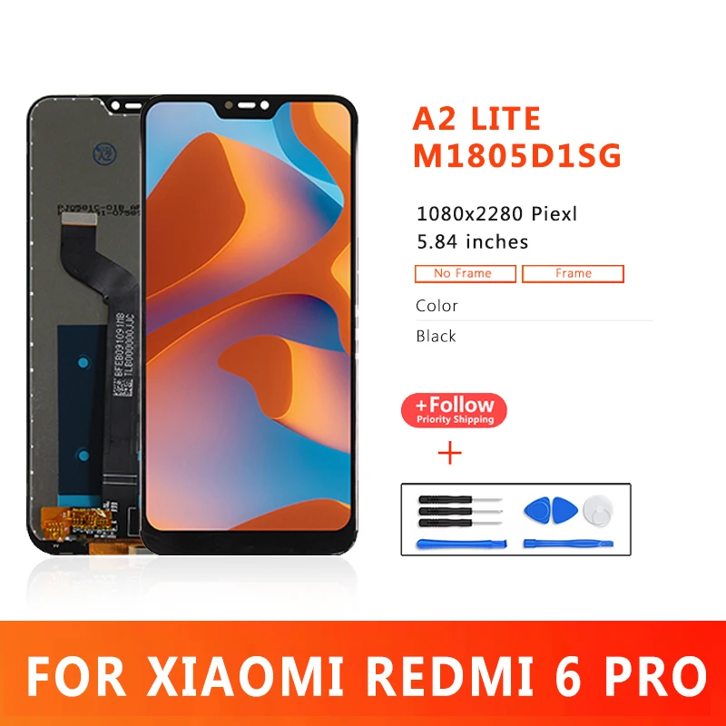 5.84'' Original LCD For Xiaomi Redmi 6 Pro LCD Touch Screen Digitizer Assembly For Xiaomi MI A2 Lite/M1805D1SG Display
5.84'' Original LCD For Xiaomi Redmi 6 Pro LCD Touch Screen Digitizer Assembly For Xiaomi MI A2 Lite/M1805D1SG Display