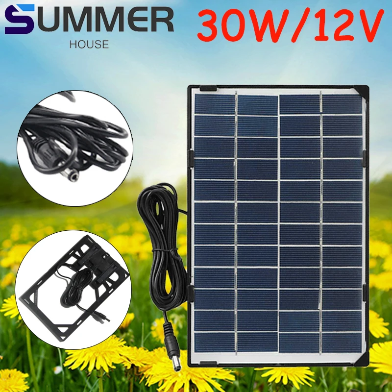30W Solar Panel Kit Complete 6V/12V DC5521 Polycrystalline Silicon Waterproof Solar Cells For Fan Moblie Phone Battery Charger
30W Solar Panel Kit Complete 6V/12V DC5521 Polycrystalline Silicon Waterproof Solar Cells For Fan Moblie Phone Battery Charger