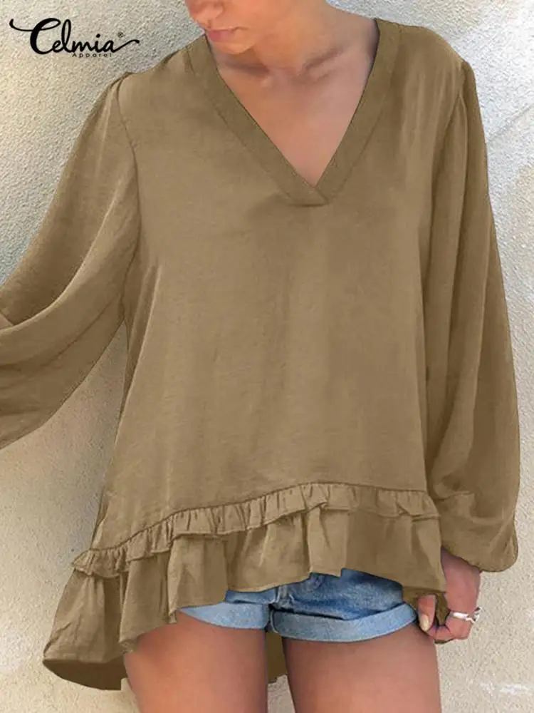 Повседневные женские блузки Celmia с рукавами-фонариками, модные свободные блузки с асимметричным подолом, рубашки большого размера с V-образн...
Повседневные женские блузки Celmia с рукавами-фонариками, модные свободные блузки с асимметричным подолом, рубашки большого размера с V-образн...