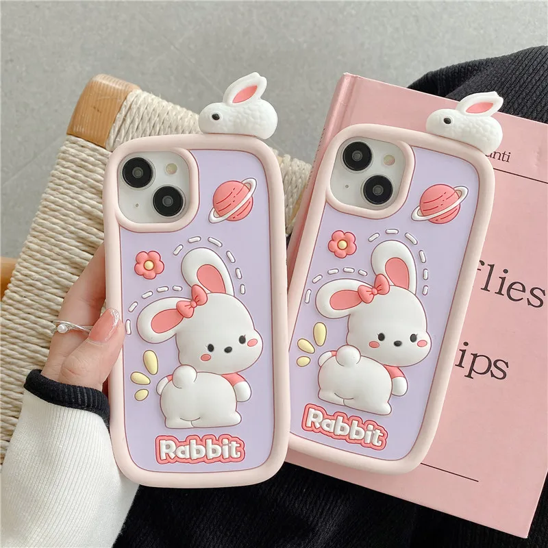 Korea popular Pink Cartoon Rabbit 3D Case For iphone 14 13 12 11 Pro Max 14pro 13pro 12pro Kids Soft silicagel Cute Phone Cover
Korea popular Pink Cartoon Rabbit 3D Case For iphone 14 13 12 11 Pro Max 14pro 13pro 12pro Kids Soft silicagel Cute Phone Cover