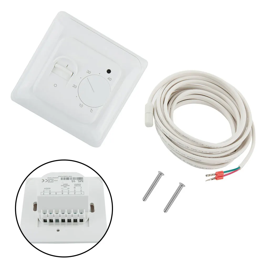 5-40 ℃ Mechanical Temperature Controller Electric Under Floor Heating Thermostat Control Switch With Floor Sensor 86*86mm
5-40 ℃ Mechanical Temperature Controller Electric Under Floor Heating Thermostat Control Switch With Floor Sensor 86*86mm