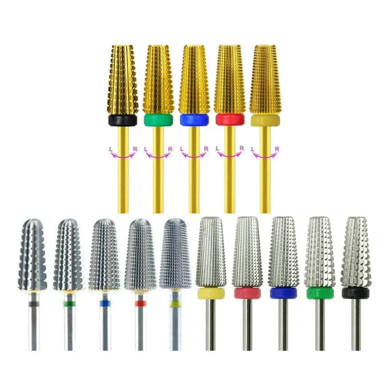 New 5 IN 1 Tapered Carbide Nail Drill Bits Two-Way Carbide Bit Drill Accessories Milling Cutter for Manicure Left and Right Hand
New 5 IN 1 Tapered Carbide Nail Drill Bits Two-Way Carbide Bit Drill Accessories Milling Cutter for Manicure Left and Right Hand