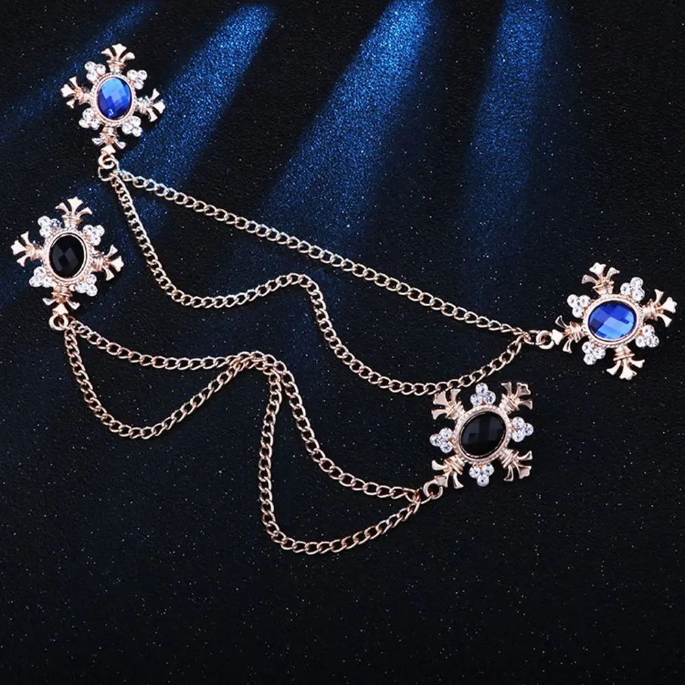 Retro Crystal Shirt Accessories Zircon Tassel Chain Men Collar Pins Lapel Pin Buckle Women Brooches Korean Badge Pin
Retro Crystal Shirt Accessories Zircon Tassel Chain Men Collar Pins Lapel Pin Buckle Women Brooches Korean Badge Pin