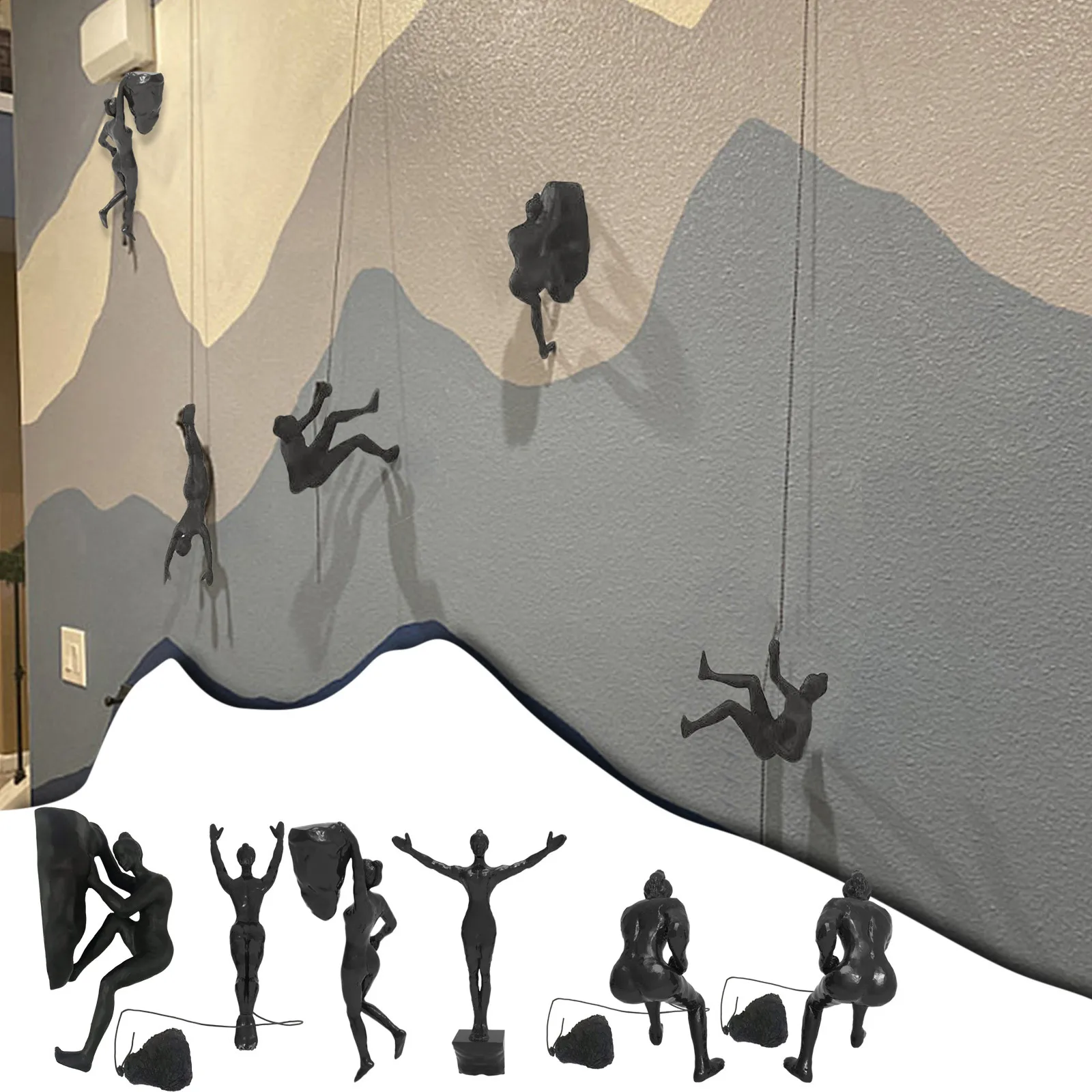 Nordic Industrial Style Retro Man Climbing Rock Sculpture Background Wall Decoration Hanging Resin Art Man Mount Climber Statues
Nordic Industrial Style Retro Man Climbing Rock Sculpture Background Wall Decoration Hanging Resin Art Man Mount Climber Statues