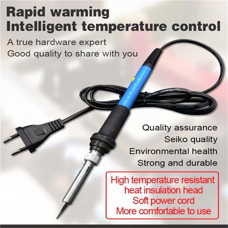 60W 220V Electric Soldering Irons Kit Adjustable Temperature with Tin Solder Wire Iron Tips Welding Gun Repair Tools EU Plug
60W 220V Electric Soldering Irons Kit Adjustable Temperature with Tin Solder Wire Iron Tips Welding Gun Repair Tools EU Plug
