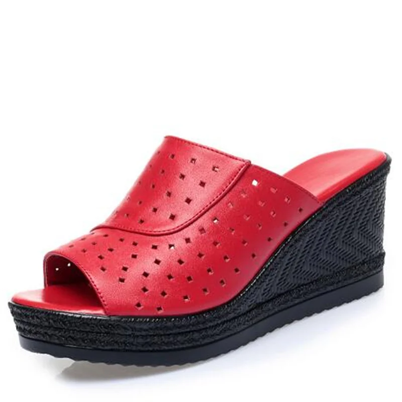 2022 New Summer Fish Mouth Slippers Platform Wedges Sandals Increase Shoes Breathable Hole Genuine Leather Slipper Women Sandals
2022 New Summer Fish Mouth Slippers Platform Wedges Sandals Increase Shoes Breathable Hole Genuine Leather Slipper Women Sandals