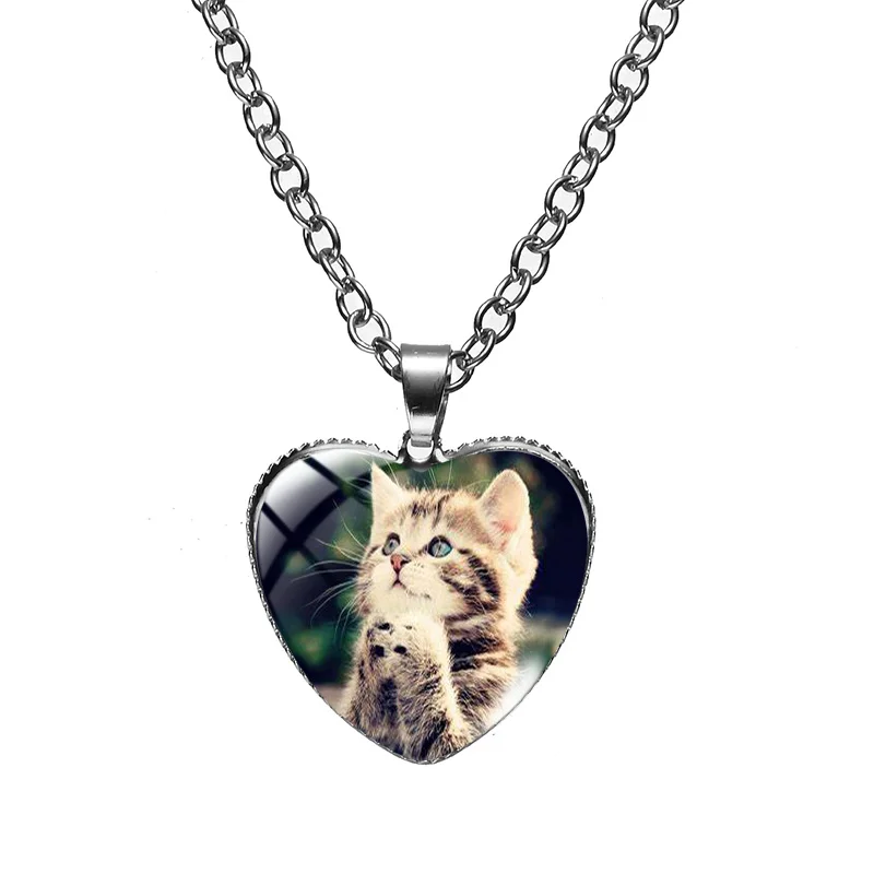 SIAN Cute Pet Cat Heart Pendant Necklace For Women Fashion Metal Glass Face Fine Chain Jewelry Child Gift Accessories Souvenir
SIAN Cute Pet Cat Heart Pendant Necklace For Women Fashion Metal Glass Face Fine Chain Jewelry Child Gift Accessories Souvenir