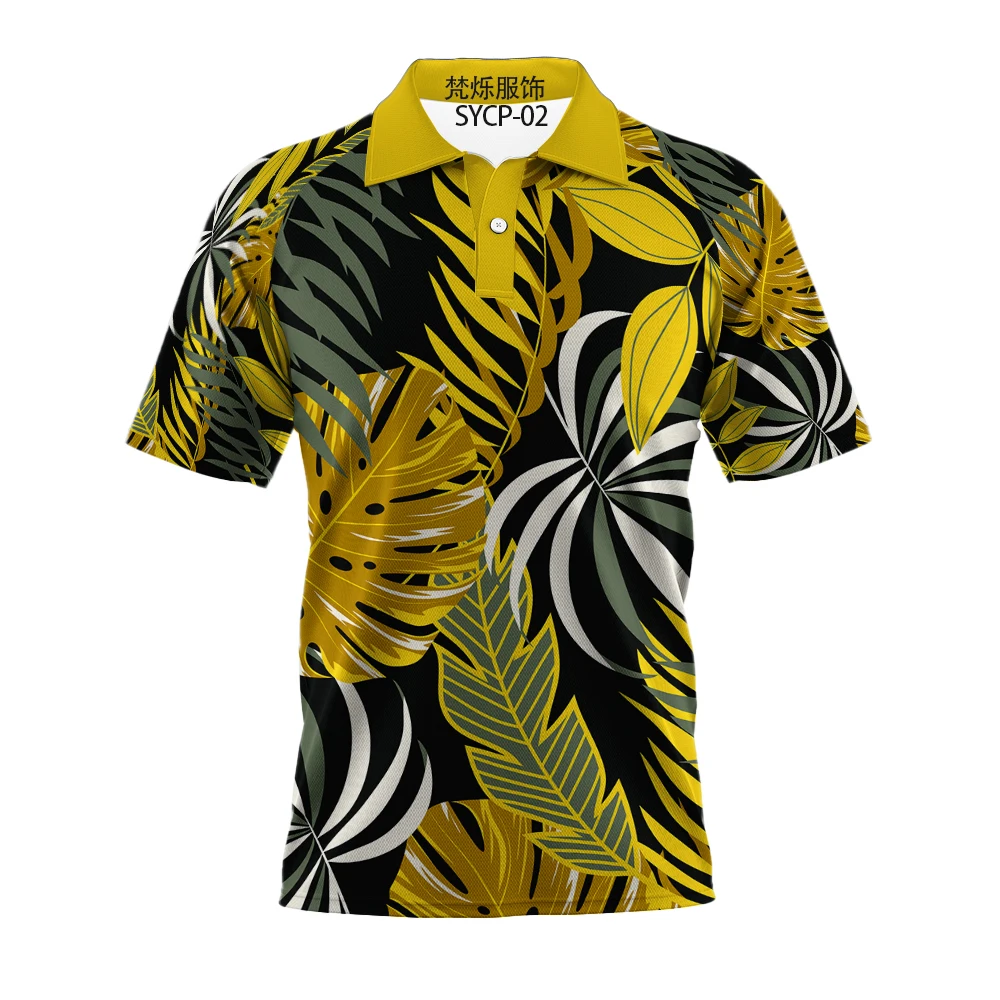 

Summer Men's Shirt Polyester Breathable Comfortable Buttons Polos 3D HD Printed Hawaiian Style Parent-child Clothing Tops