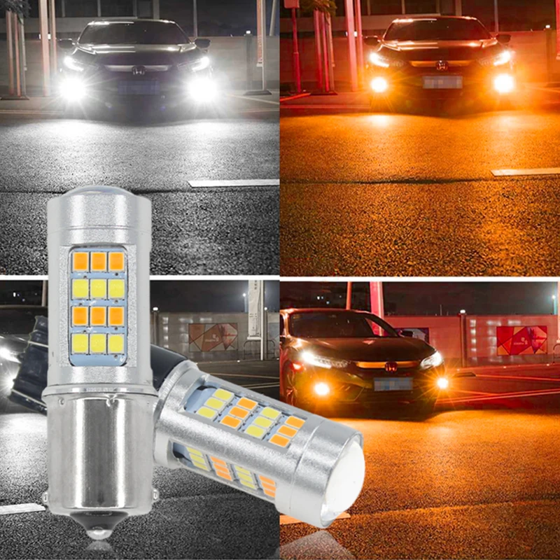 

10pcs 2835 42SMD LED Lamp 1157 BAY15D P21/5W 7443 W21/5W T20 3157 P27/7W Auto Turn Signal DRL Daytime Running Light Dual-Colors
