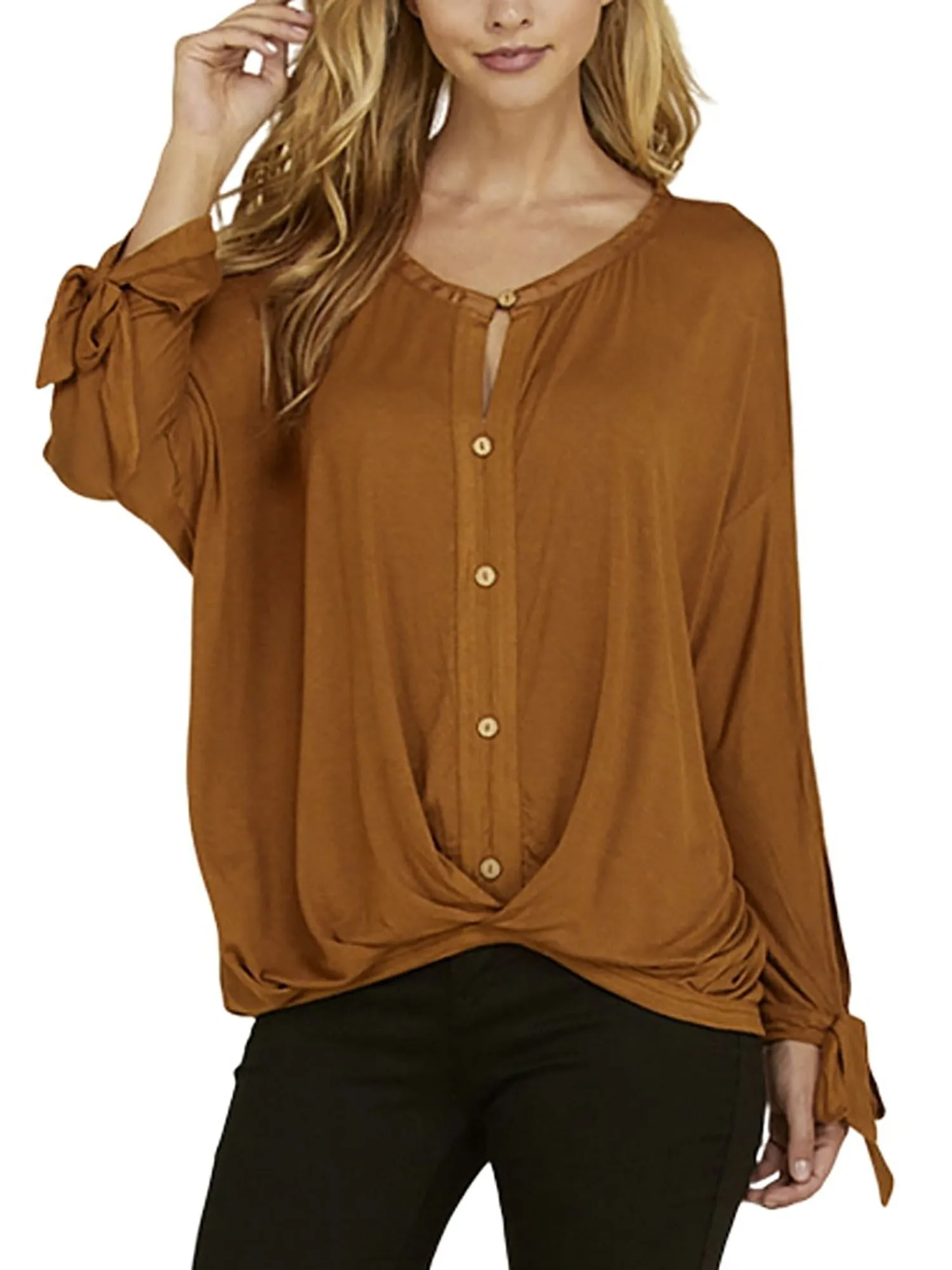 Fashion Women Round Round Ladies Tops Bow Casual Loose Solid Color Single Breasted Tshirt Soft Female Streetwear Long Sleeve Tee
Fashion Women Round Round Ladies Tops Bow Casual Loose Solid Color Single Breasted Tshirt Soft Female Streetwear Long Sleeve Tee