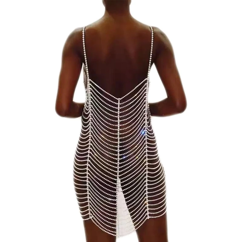 MXMB Women Sexy Rhinestone Full Body Chain Harness Layers Crystal Jewelry Beach Dress 
MXMB Women Sexy Rhinestone Full Body Chain Harness Layers Crystal Jewelry Beach Dress