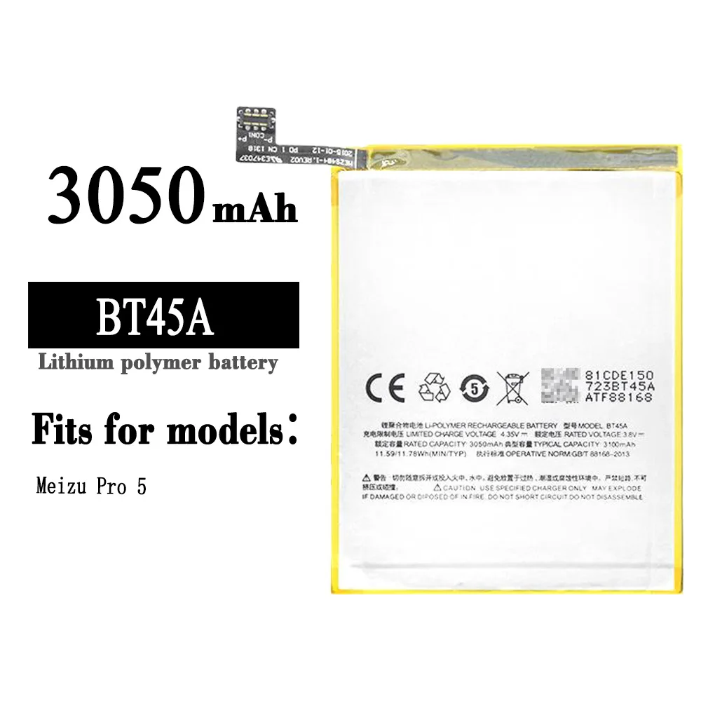 100% Orginal High Quality Replacement Battery For Meizu Pro 5 BT45A 3050mAh Mobile Phone Built-in New Lithium Batteries
100% Orginal High Quality Replacement Battery For Meizu Pro 5 BT45A 3050mAh Mobile Phone Built-in New Lithium Batteries