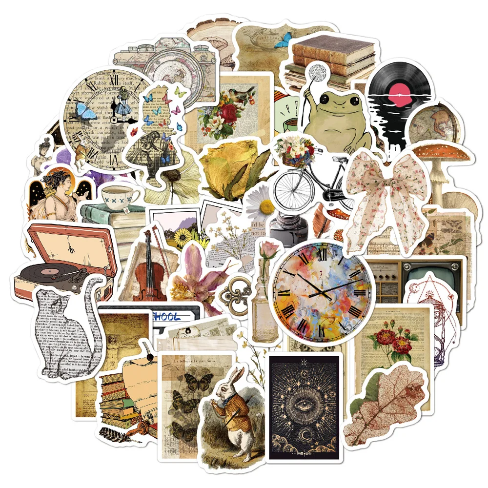 50pcs Cute Retro Vintage Pattern Stickers For Stationery Laptop Guitar Sketchbook Sticker Scrapbooking Material Craft Supplies
50pcs Cute Retro Vintage Pattern Stickers For Stationery Laptop Guitar Sketchbook Sticker Scrapbooking Material Craft Supplies