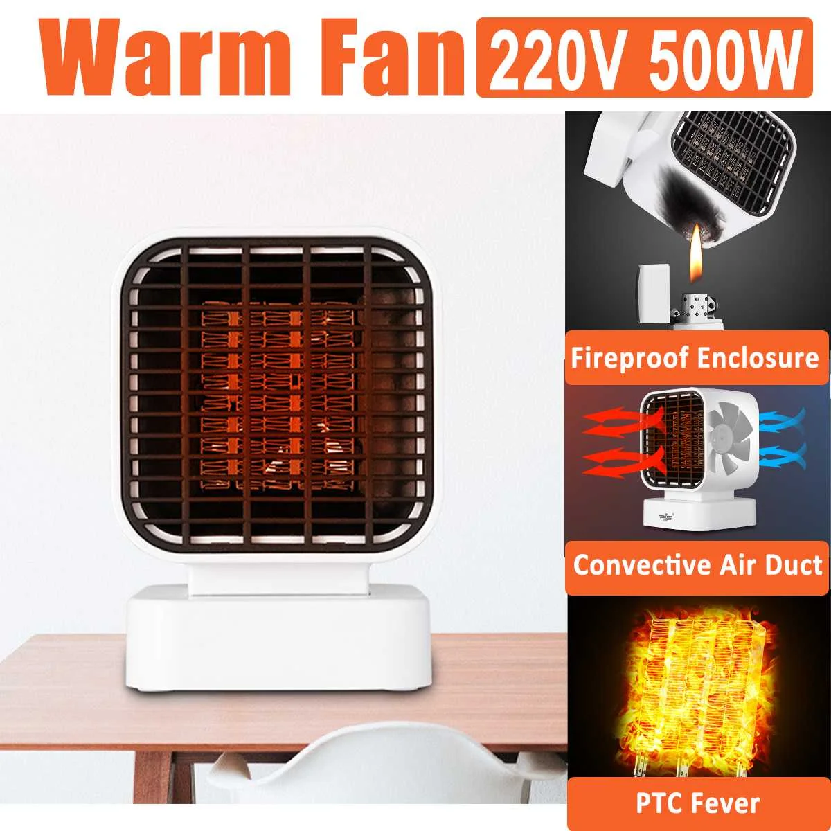 220V 500W Portable Mini Electric Fan Heater For Home Bedroom Office Indoor Desktop Winter House Heating Fans Warmer
220V 500W Portable Mini Electric Fan Heater For Home Bedroom Office Indoor Desktop Winter House Heating Fans Warmer