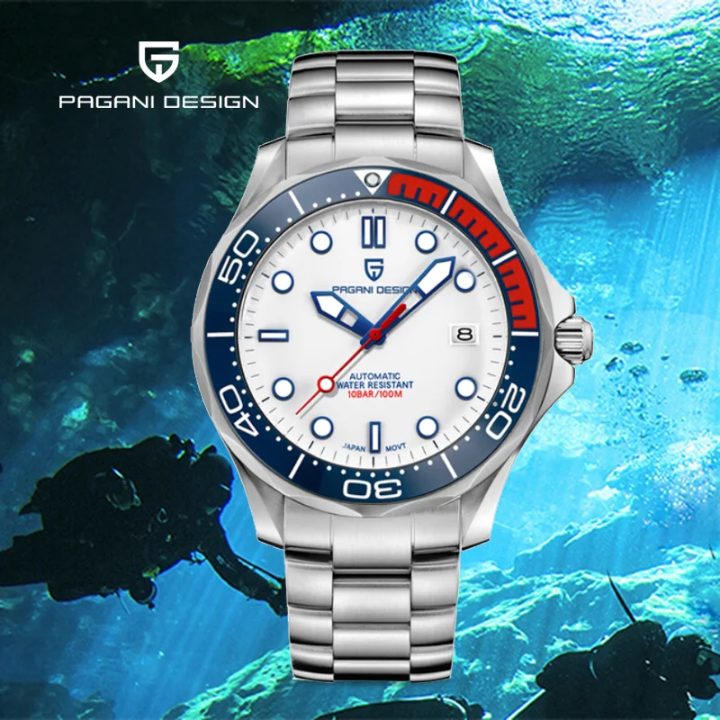 

PAGANI DESIGN 007 Luxury Military Men's Automatic Silicone Watch Sapphire Mechanical Watch NH35A Calendar Luminous Chronometer