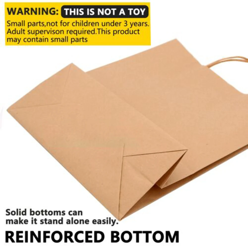 Retail Bag Kraft Paper Bags Compostable Of 100% Recycle Paper Recyclable Reinforced Handle Standard Paper Bags
Retail Bag Kraft Paper Bags Compostable Of 100% Recycle Paper Recyclable Reinforced Handle Standard Paper Bags
