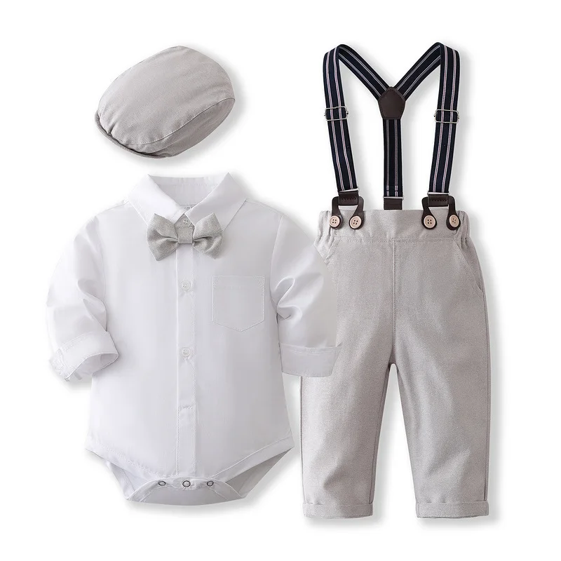 Gentleman Toddler Boy Romper Clothing Suit Newborn Solid Cotton Jumpsuit Belt Bow Hat Set Baby Boys 1st Birthday Wedding Outfit
Gentleman Toddler Boy Romper Clothing Suit Newborn Solid Cotton Jumpsuit Belt Bow Hat Set Baby Boys 1st Birthday Wedding Outfit