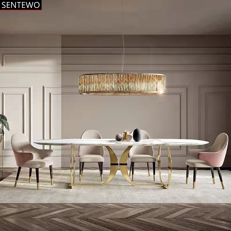 SENTEWO Free Shipping Luxury White Marble Dining Table And Chairs Nordic Golden Dinning Table Set 4 Chairs Stainless Steel Base
SENTEWO Free Shipping Luxury White Marble Dining Table And Chairs Nordic Golden Dinning Table Set 4 Chairs Stainless Steel Base