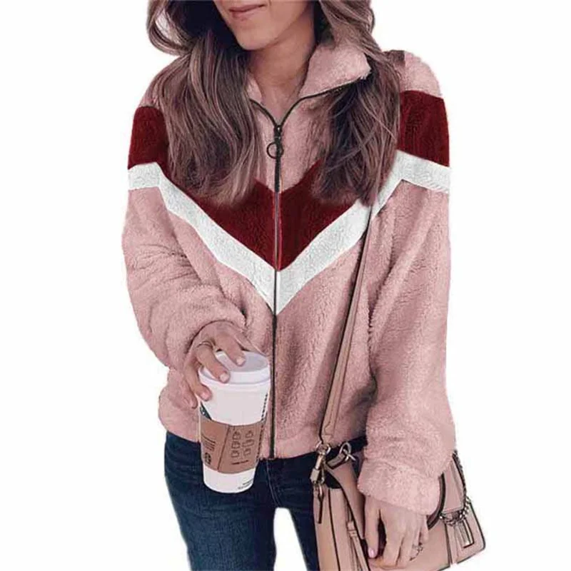 Women Coral Fleece Jacket Long Sleeve With Zipper Colorful Patchwork Coat 2022 New Lady Winter Warm Jacket Tops Plus Size 5XL
Women Coral Fleece Jacket Long Sleeve With Zipper Colorful Patchwork Coat 2022 New Lady Winter Warm Jacket Tops Plus Size 5XL