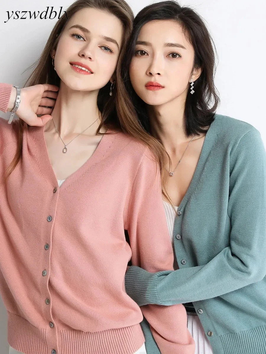 Spring Autumn Women Cardigans Single Breasted V-neck Solid Knitted Sweater Slim Female White Cardigans Casual Outerwear
Spring Autumn Women Cardigans Single Breasted V-neck Solid Knitted Sweater Slim Female White Cardigans Casual Outerwear