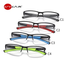 UVLAIK Rubber Half Frame Sports Reading Glasses Men Fashion Presbyopia Rectangular Plus Diopter Prescription Eyewear
