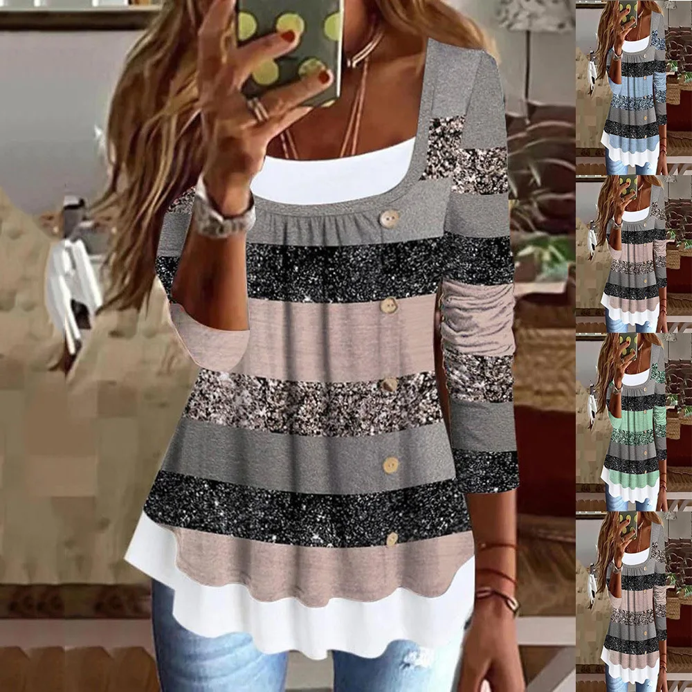 Early Spring 2023 Women's Casual O-Neck Loose Long Sleeve T-shirt Collaboration Buttons Folds Fake Two-piece Retro Pullover Top
Early Spring 2023 Women's Casual O-Neck Loose Long Sleeve T-shirt Collaboration Buttons Folds Fake Two-piece Retro Pullover Top