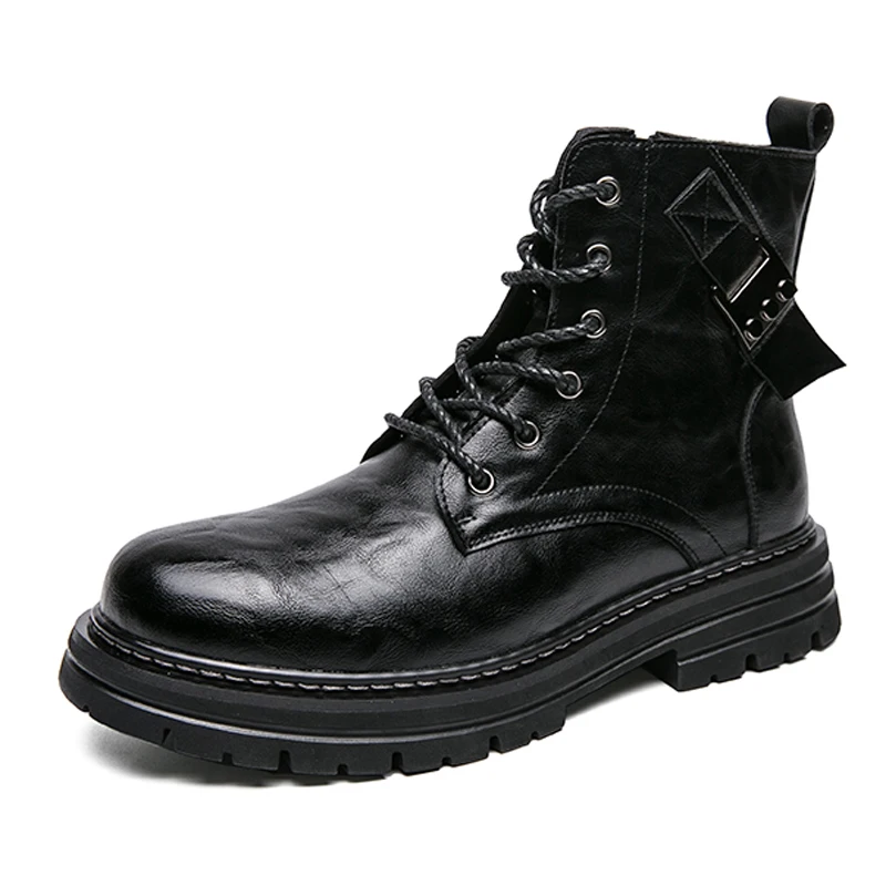Men's Fashion Round Toe Motorcycle Boots Casual Genuine Leather High Tops Shoes Outdoor Retro Lace-up Ankle Boots
Men's Fashion Round Toe Motorcycle Boots Casual Genuine Leather High Tops Shoes Outdoor Retro Lace-up Ankle Boots