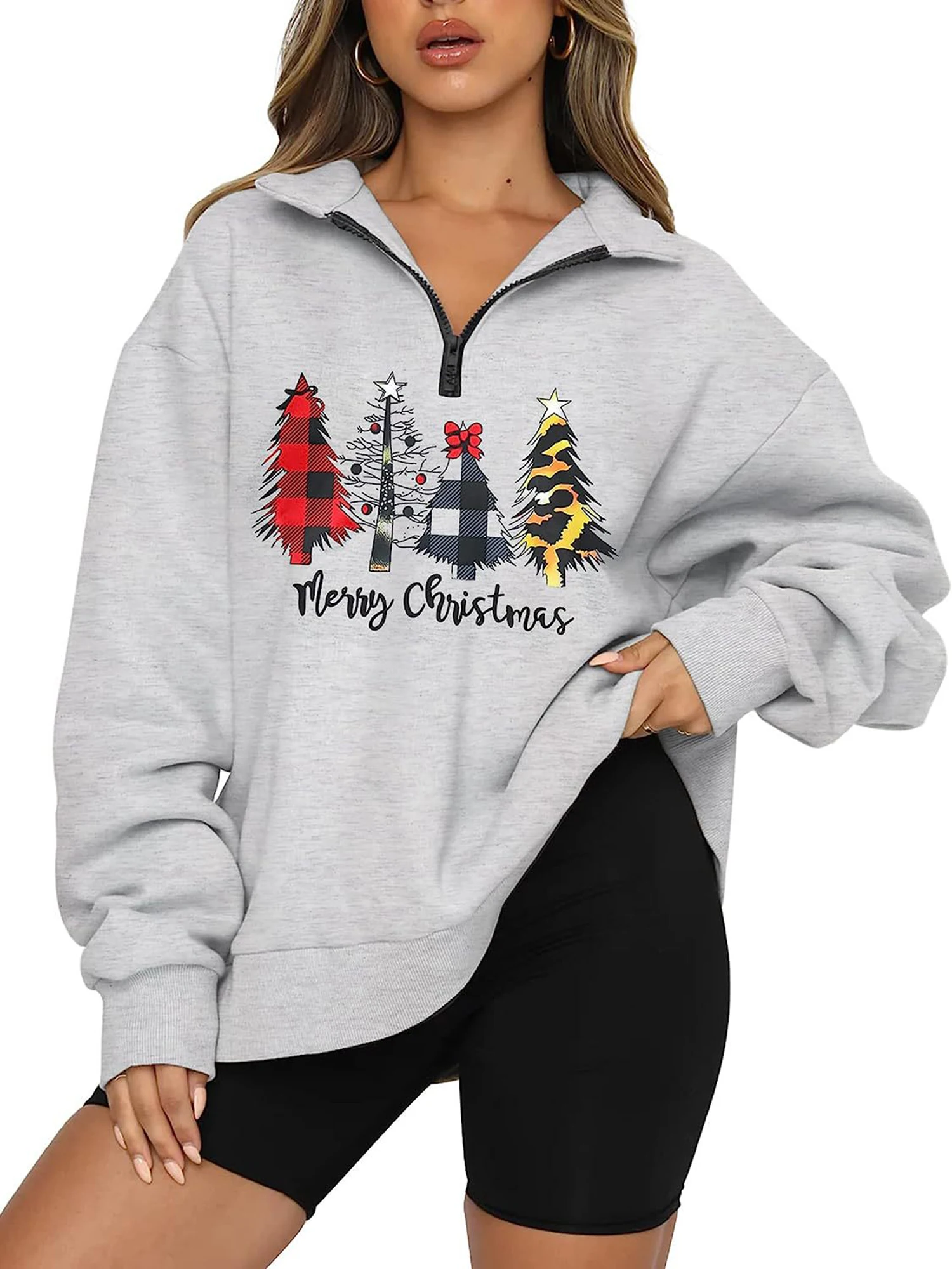 

Women s Cozy Christmas Sweater with Reindeer Pattern and Fuzzy Pom-Pom Details - Festive Winter Knitwear for 2023 Fashion Season