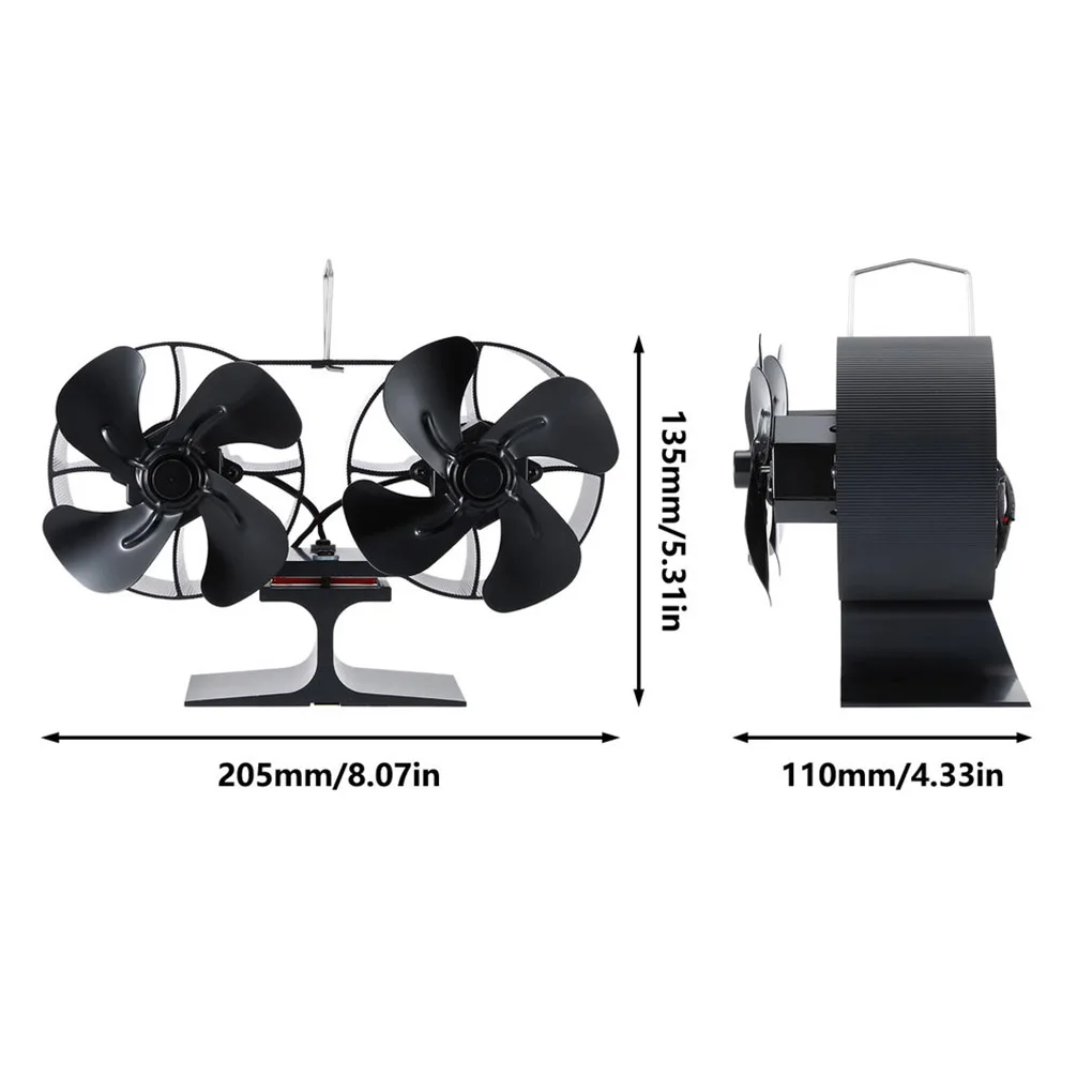 8Vane Double Head Wood Stove Fireplace Fan Wood Burning Warm Power Fireplace Small Fan Energy Saving Thermal Power Fireplace Fan
8Vane Double Head Wood Stove Fireplace Fan Wood Burning Warm Power Fireplace Small Fan Energy Saving Thermal Power Fireplace Fan