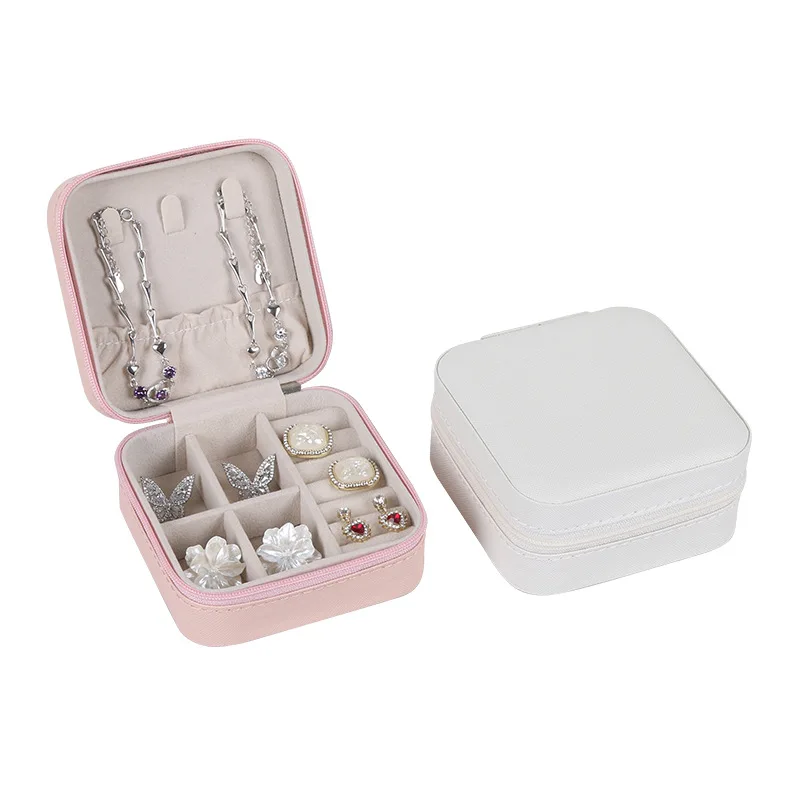 

New Portable Mini Jewelry Box PU Leather Organizer Display for Jewelry Necklace Earrings Ring Locket Small Items Holder Box