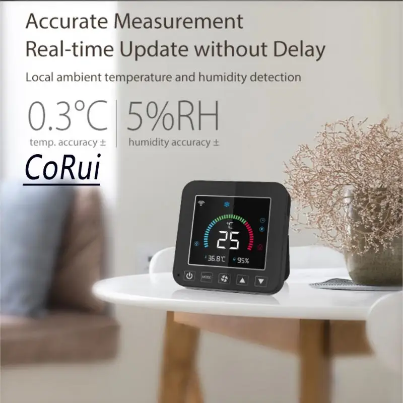Умный Wi-Fi датчик температуры и влажности CoRui Tuya, интеллектуальное соединение с кондиционером и сиреной, для помещений
Умный Wi-Fi датчик температуры и влажности CoRui Tuya, интеллектуальное соединение с кондиционером и сиреной, для помещений