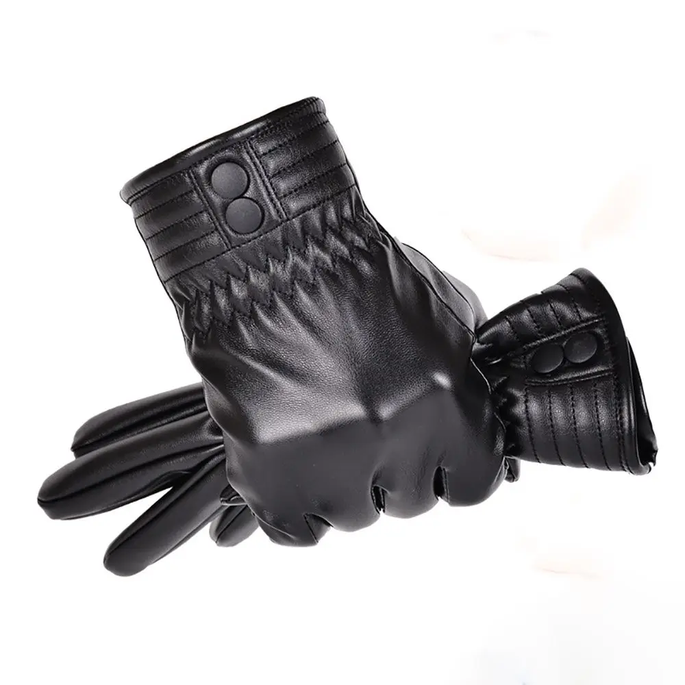 

Windproof Velet Waterproof Male Winter Touch Screen Gloves Fashion Accessories Full Finger Gloves Men Leather Mittens