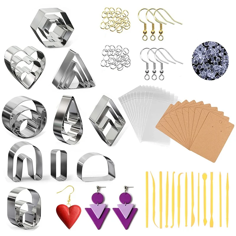 178PCS Gift Polymer Clay Earring Cutter Stainless Steel Mold With Soft Clay Carving Knife DIY Earrings
178PCS Gift Polymer Clay Earring Cutter Stainless Steel Mold With Soft Clay Carving Knife DIY Earrings
